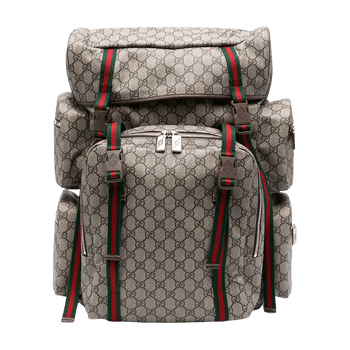 GG Supreme Leather-Trim Backpack