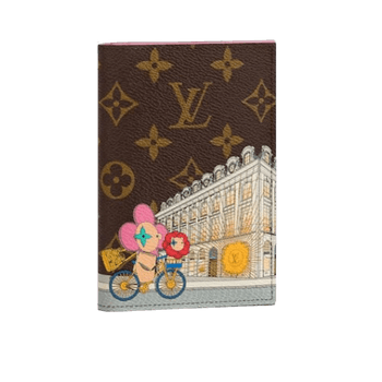 Passport Cover Vivienne Holiday Monogram Canvas/Pink