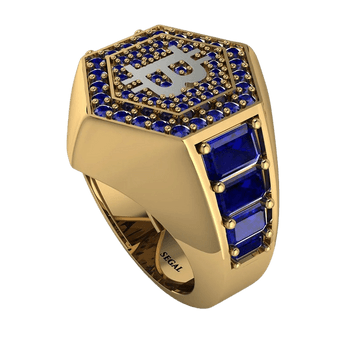 Bitcoin Sapphire Signet Ring