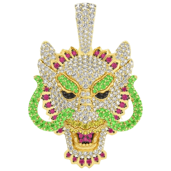 Dragon Diamond Pendant 14k