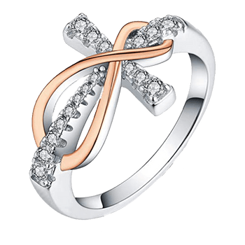Cubic Zirconia Cross Infinity Ring (7)
