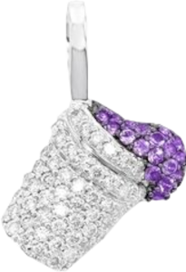 Icebox Purple Double Cup Pendant 0.25ctw