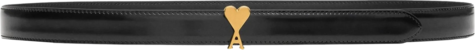 Glazed Leather AMI de Coeur Buckle Belt