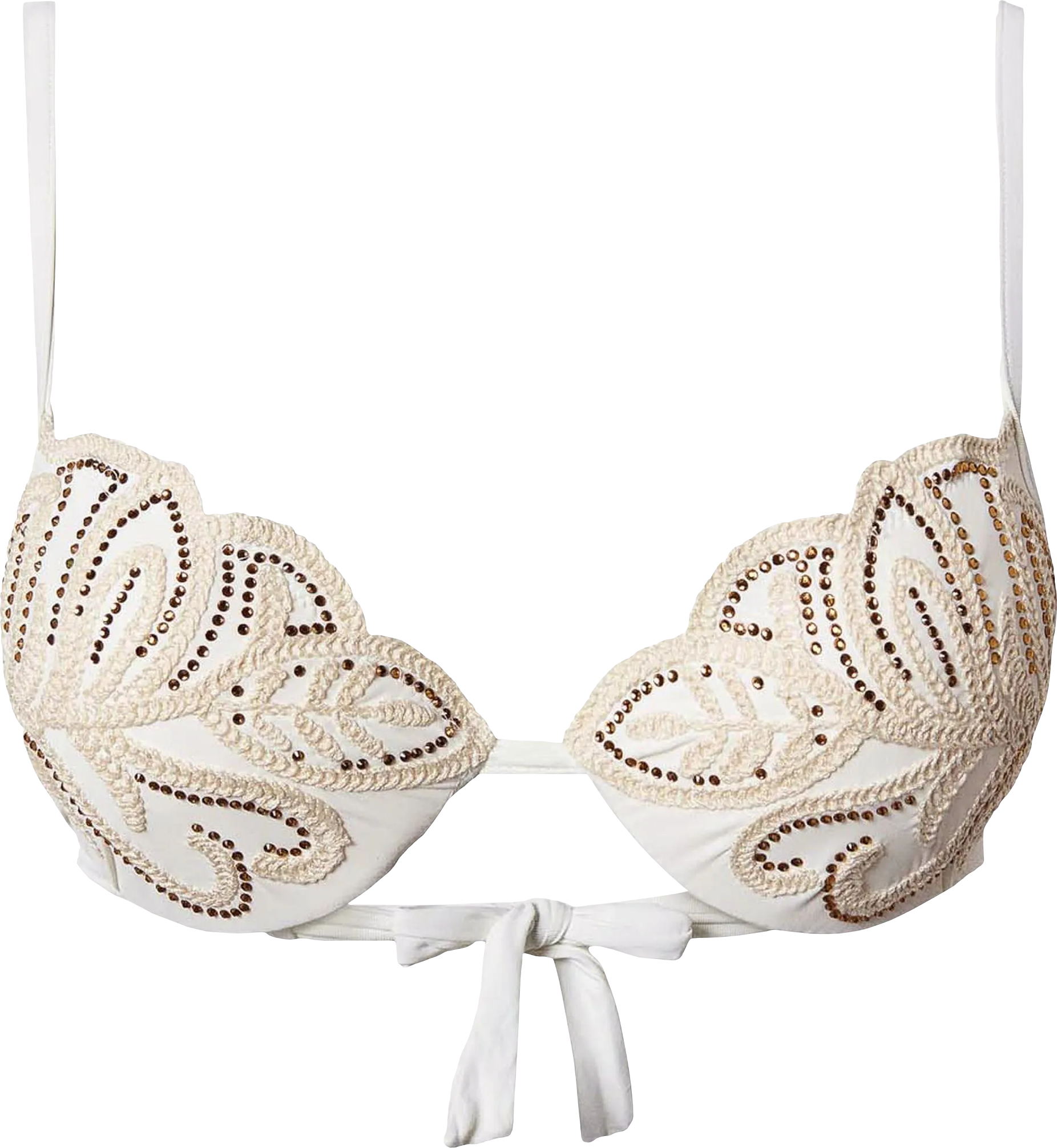 Embellished Embroidered Bikini Top