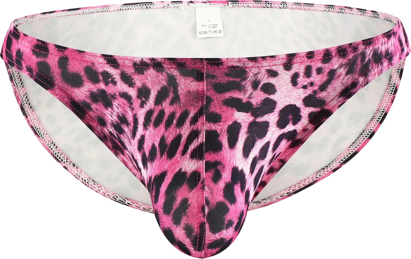 Men's Swim Brief - Pink Leopard
