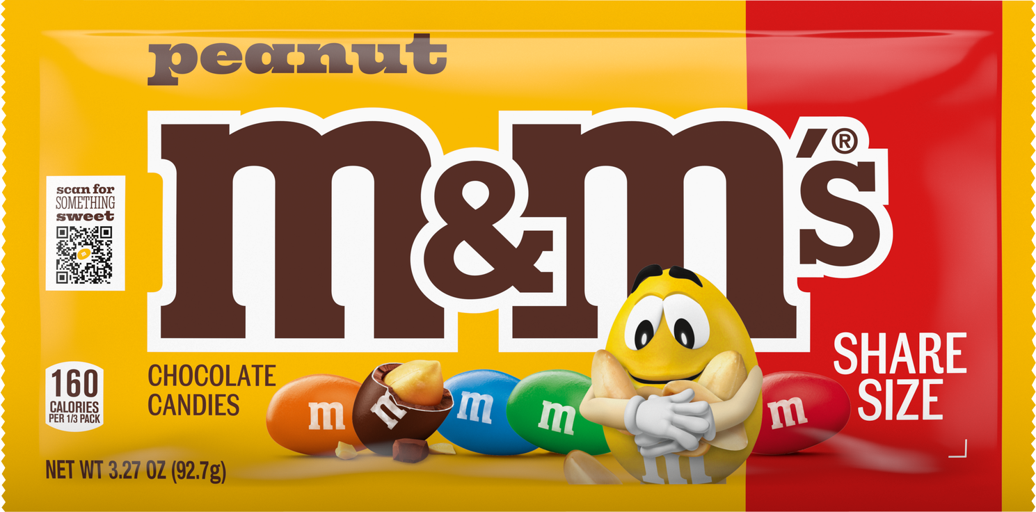  M&M's Peanut Milk Chocolate Candy Bag Share Size
