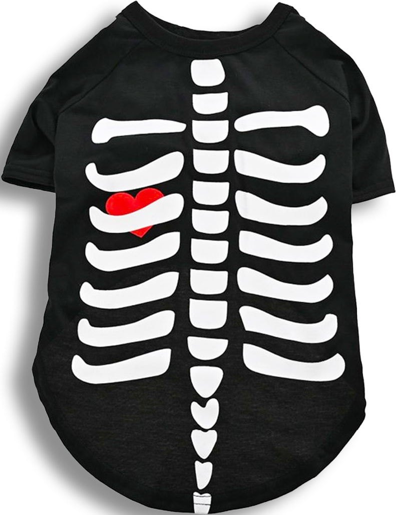 Pet Dog Shirt Glow-in-the-Dark Skeleton