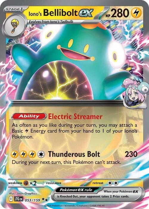 Pokémon Iono's Bellibolt ex Ultra Rare #053 NM (EN)