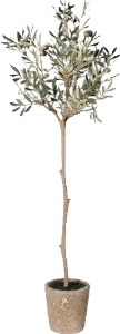 Artificial Olive Tree Clay Pot
