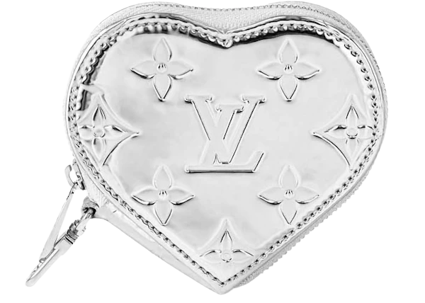 Louis Vuitton Heart Coin Purse Silver