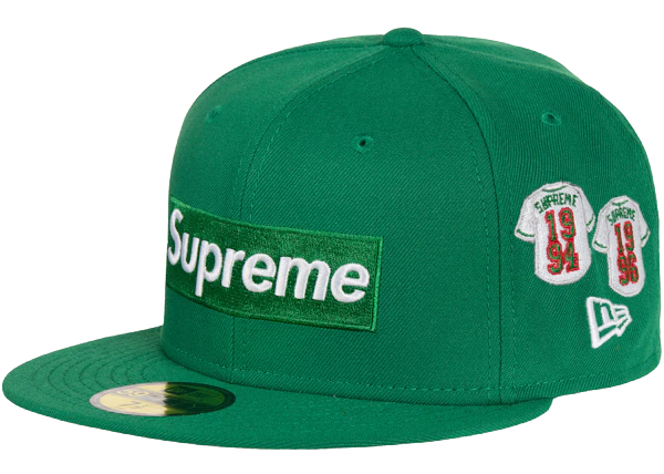 Supreme Jerseys Box Logo New Era Fitted Hat Green