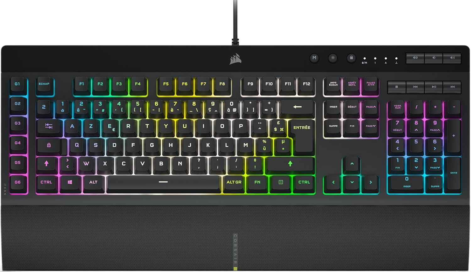 Corsair K55 RGB PRO XT Wired Membrane Gaming Keyboard - Black