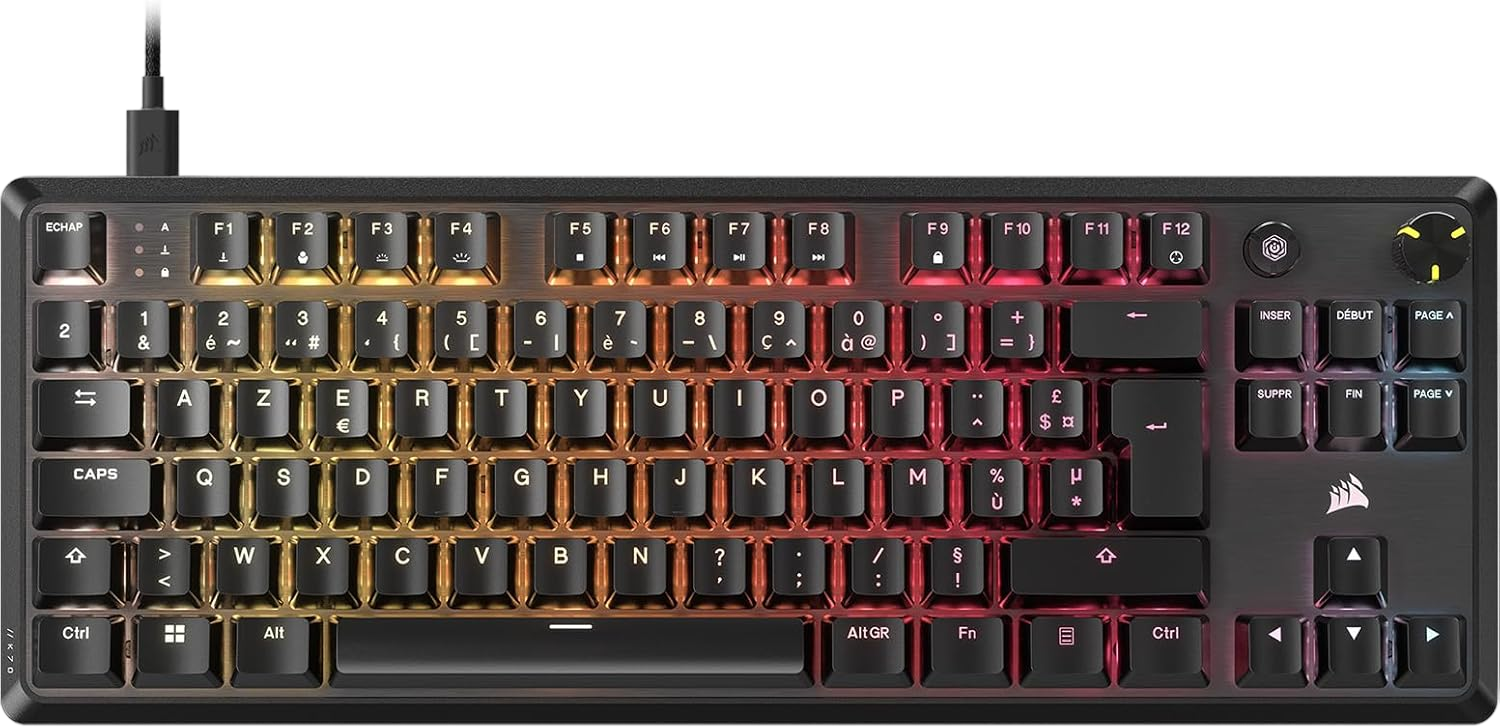 Corsair K70 Core TKL RGB Keyless Mechanical Gaming Keyboard - Black
