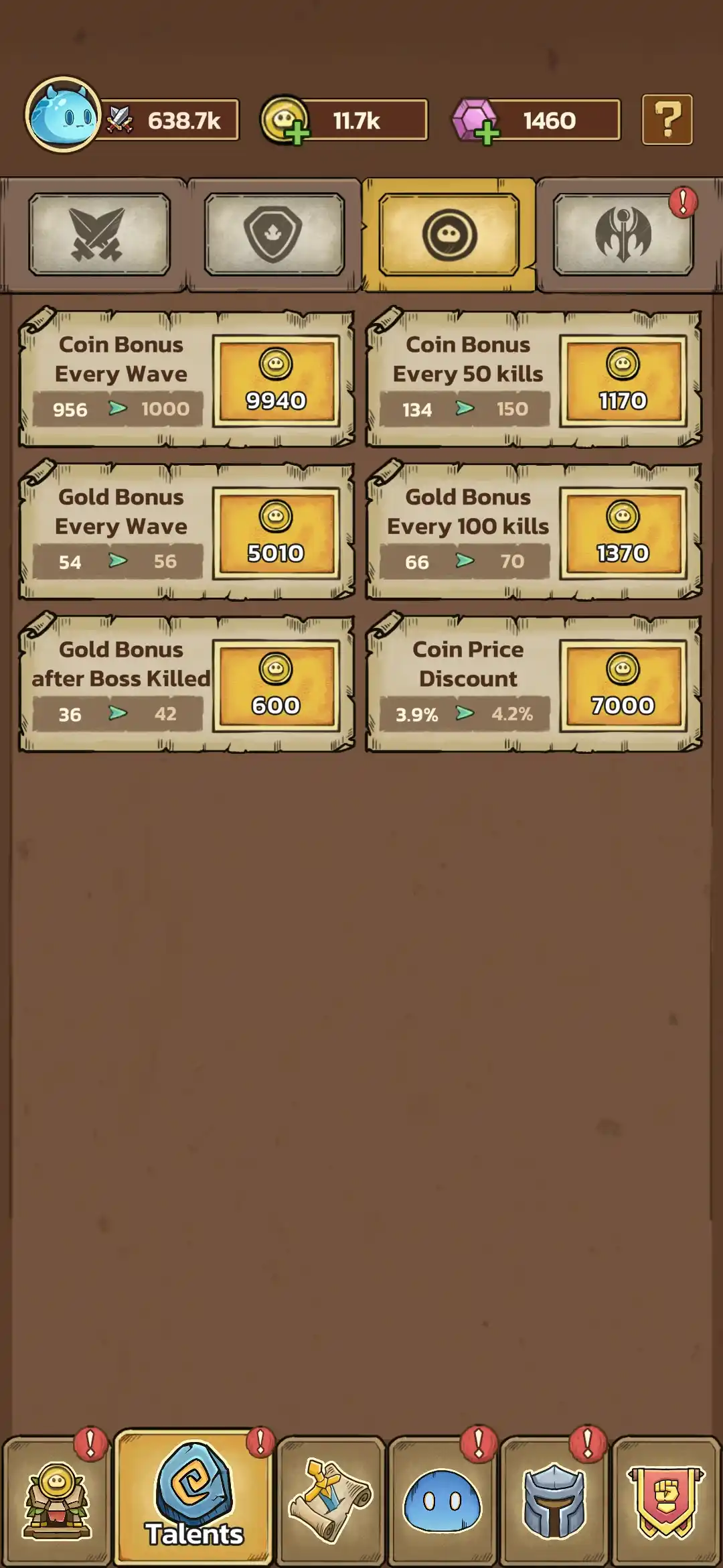 Economy Upgrade Screen